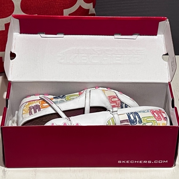 Skechers White Flats with Velcro Strap - Picture 8 of 8